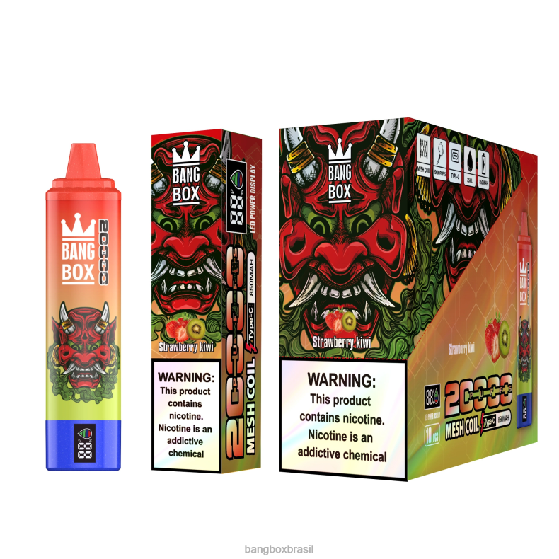Bang Box Brasil - Bang Box Tela inteligente de 20.000 baforadas kiwi morango 4HB2R51