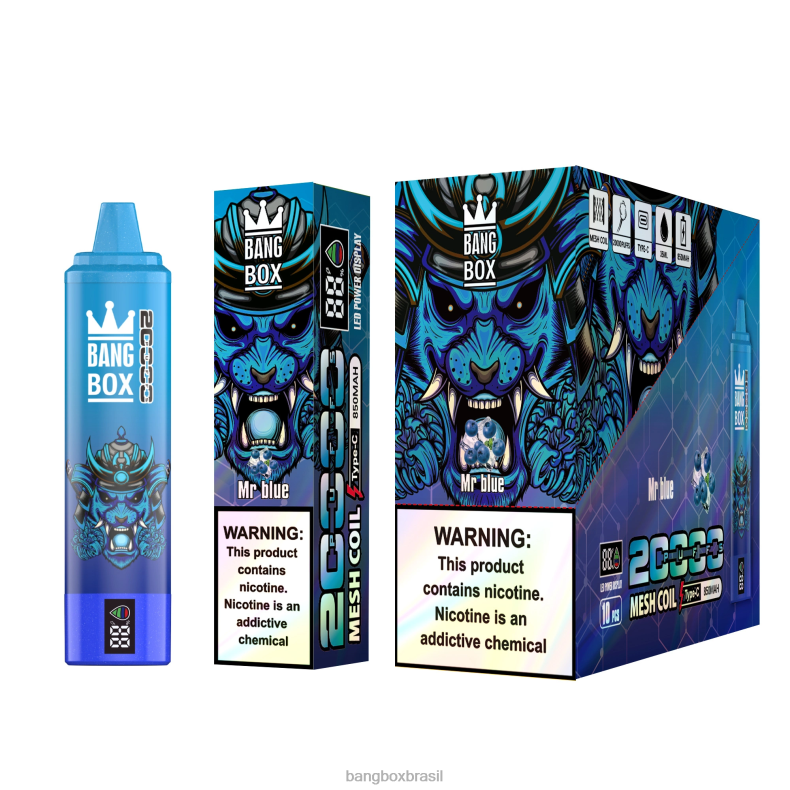 Bang Box Brasil - Bang Box Tela inteligente de 20.000 baforadas senhor azul 4HB2R60