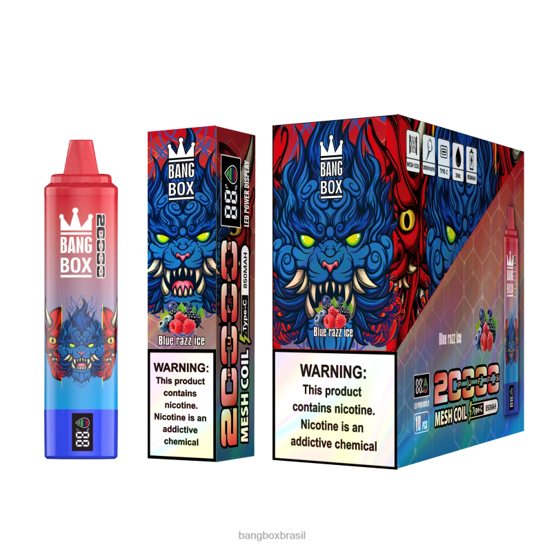 Bang Box Vape Review - Bang Box Tela inteligente de 20.000 baforadas gelo azul 4HB2R59