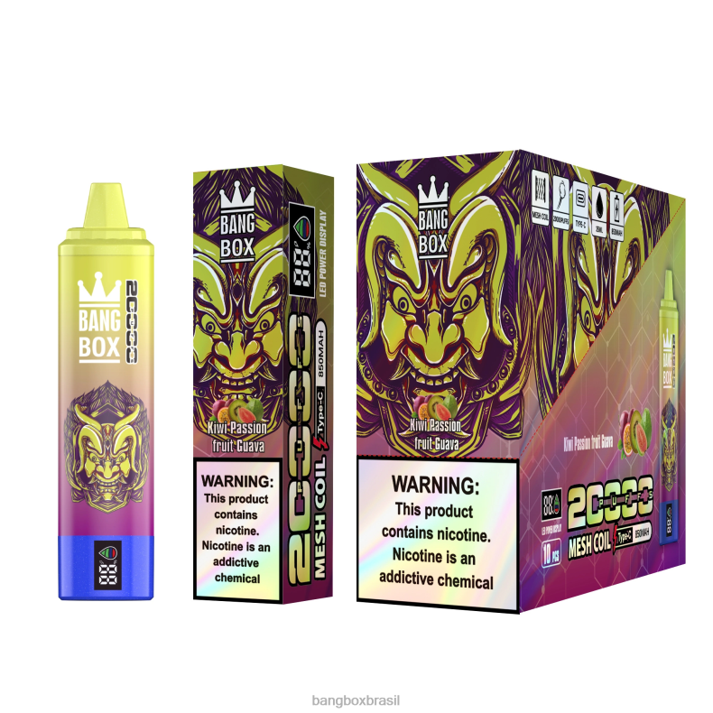 Bang Box Vape Review - Bang Box Tela inteligente de 20.000 baforadas kiwi maracujá goiaba 4HB2R50