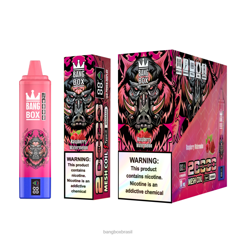 Bang Box Vape Review - Bang Box Tela inteligente de 20.000 baforadas melancia de framboesa 4HB2R53