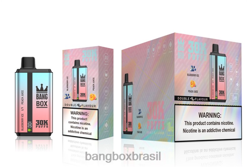 Bang Box Brasil - Bang Box 30.000 baforadas sabores duplos gelo de mirtilo e suco de pêssego 4HB2R63