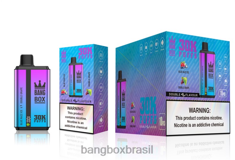 Bang Box Brasil - Bang Box 30.000 baforadas sabores duplos gelo razz azul e uva dupla 4HB2R72