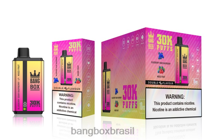 Bang Box Brasil - Bang Box 30.000 baforadas sabores duplos mirtilo, framboesa ácida e mistura de frutas 4HB2R66