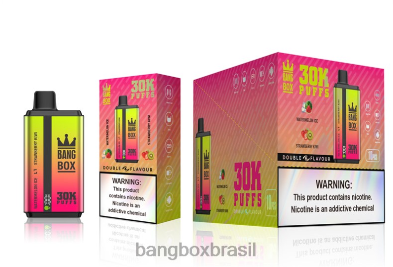 Bang Box Vape Review - Bang Box 30.000 baforadas sabores duplos gelo de melancia e kiwi de morango 4HB2R62