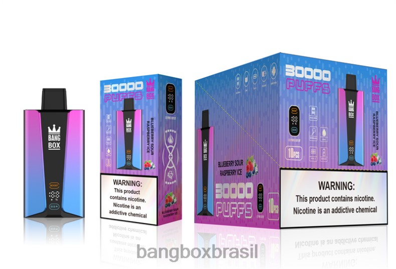 Bang Box Brasil - Bang Box Tela inteligente de 30.000 baforadas gelo de framboesa azeda de mirtilo 4HB2R81