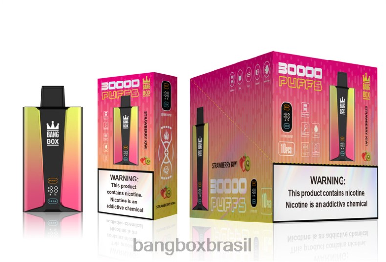 Bang Box Vape Review - Bang Box Tela inteligente de 30.000 baforadas kiwi morango 4HB2R74