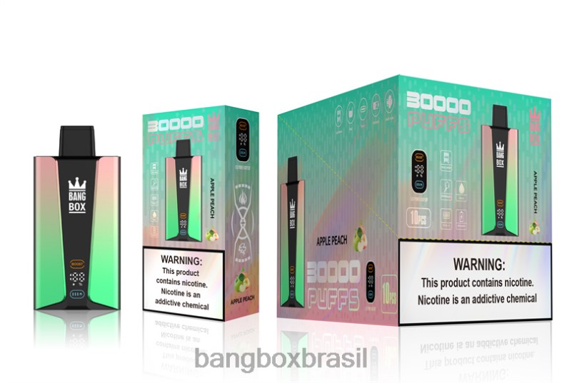 Bang Box Vape Review - Bang Box Tela inteligente de 30.000 baforadas maçã pêssego 4HB2R83