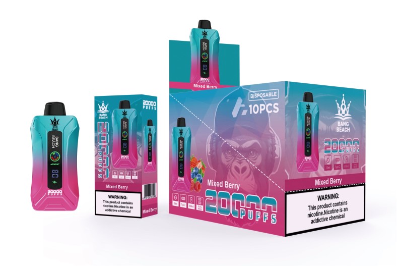 Bang Box Vape Review - Bang Beach Vape de tela inteligente de 20.000 sopros baga mista 4HB2R5