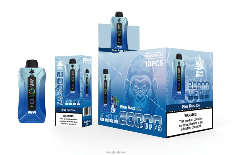 Bang Box Vape Review - Bang Beach Vape de tela inteligente de 20.000 sopros gelo azul 4HB2R11
