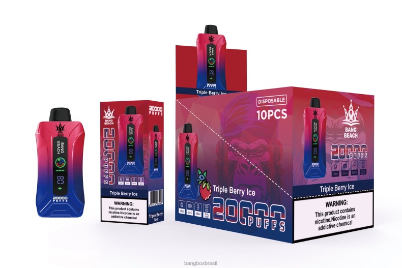 Bang Box Vape Review - Bang Beach Vape de tela inteligente de 20.000 sopros gelo de baga tripla 4HB2R8