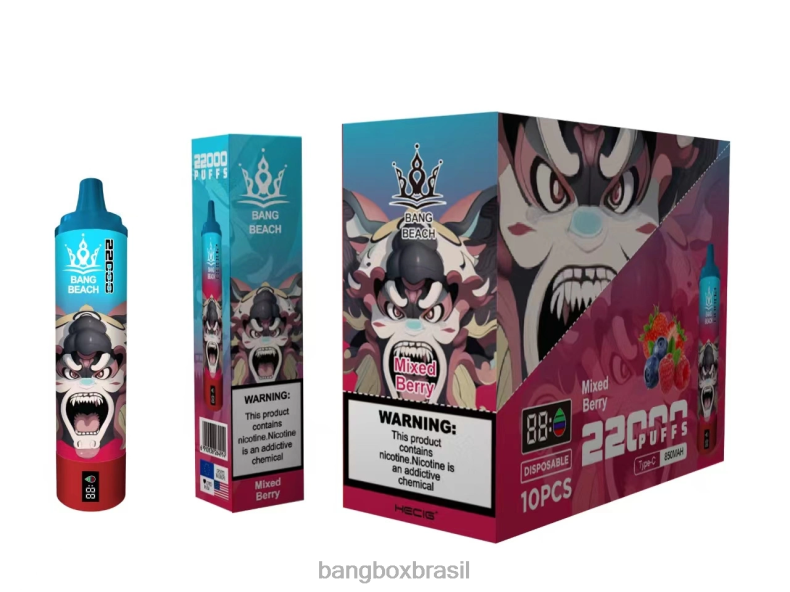 Bang Box Brasil - Bang Beach Tela inteligente de 22.000 baforadas baga mista 4HB2R21