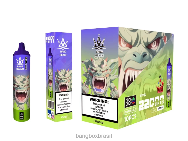 Bang Box Brasil - Bang Beach Tela inteligente de 22.000 baforadas vimto 4HB2R18