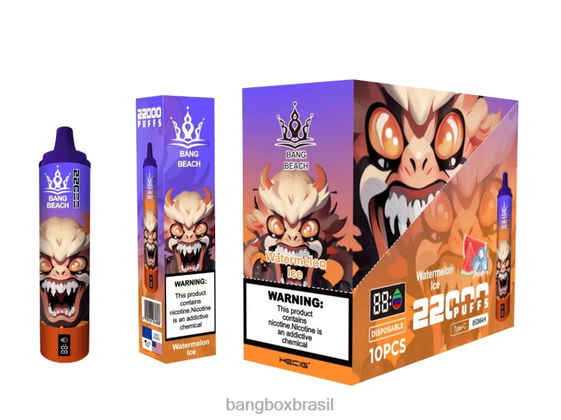 Bang Box Vape Price - Bang Beach Tela inteligente de 22.000 baforadas gelo de melancia 4HB2R22