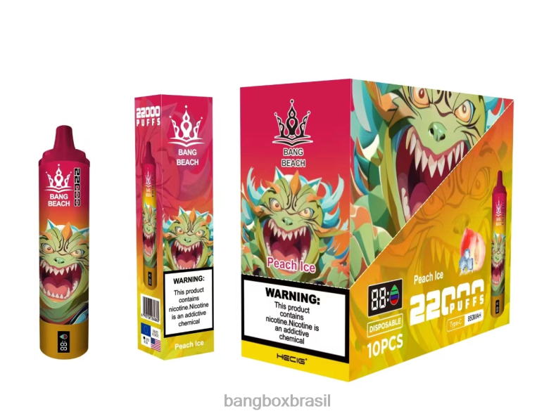 Bang Box Vape Price - Bang Beach Tela inteligente de 22.000 baforadas gelo de pêssego 4HB2R16