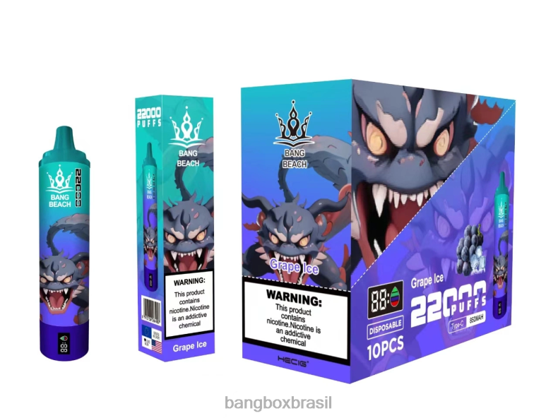 Bang Box Vape Price - Bang Beach Tela inteligente de 22.000 baforadas gelo de uva 4HB2R19